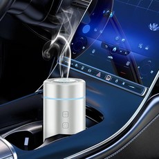 아마존평점4.5+ 미국출고 137876 SEEDSEEL 100ML Car Oil Diffuser Rechargeable Battery Powered Cordless Port, Silver