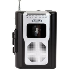 젠슨 CR-100 레트로 휴대용 AMFM 라디오 개인 카세트 플레이어 컴팩트 경량 디자인 스테레오 플레이어레코더 및 내장 스피커블랙 시리즈, Black
