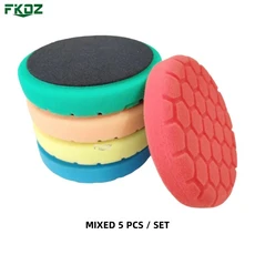 6/7 인치 스폰지 자동차 폴리 셔 왁싱 패드 보트 용 버핑 휠 연마 스크래치 제거, 13 Mixed 5pcs, 01 7 Inch (6 Inch Back)