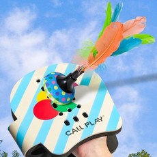 CALL PLAY 兒童戶外室內成人遊戲運動多場景踢來拍去耐踢鵝毛手毽球, 1個, 拍來拍去-毽拍(彩色雲朵), 彩色雲朵