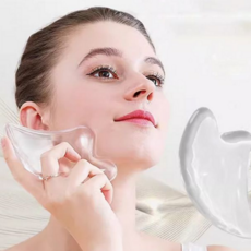 투명 괄사 휴대용 마사지기 승모근 하트 괄사 림프 얼굴 페이스