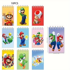 노트 축제 학생 마리오 10PCS 만화 호의 도서 캐릭터 좋아하는 슈퍼 파티 선물 어린이 코일 연습