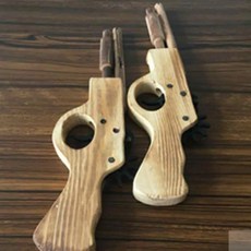 온지니엘 연발 나무건 1P 장난감총, 고무줄건