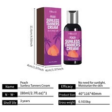 Hllozzi 水蜜桃美黑乳液 無需日曬 保濕肌膚, 1個, 水蜜桃美黑乳80ml