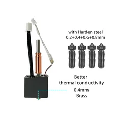 Anycubic Kobra 3 V2 핫엔드 0.4mm 경화 강철 황동 노즐 콤보 액세서리, 10 Standard-BR-K2468