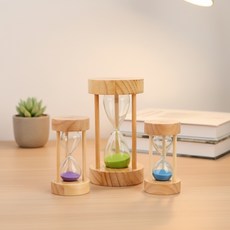 아워글라스 빈티지 원목 유리 모래시계 타이머 소품, 1개