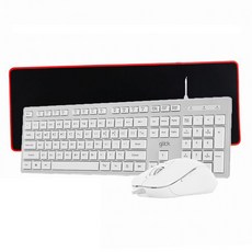 지클릭커 GMK-300 COMBO 슬림 유선 키보드마우스 세트 멤브레인 with 장패드, 인체공학적, 화이트