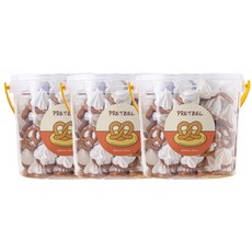 (대용량)누적리뷰수 5000개 이상 완전 맛있는 디저트 맛집 수제 대용량 프레첼머랭 답례품 어린이집 짭짤바삭 프레첼 조화, 3개, 1.5L