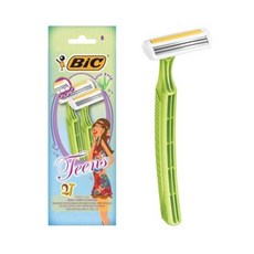 bic 빅 틴즈 일회용 여성 면도기 2P 트윈 레이디 제모기 셀프 제모 면도, 1개, 2개입