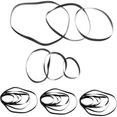 50pcs 테이프 레코더 벨트 카세트 플레이어 고무 데크 정사각형 및 플랫 드라이브, 10X0.4cm_Black