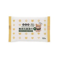 妙妙熊嬰兒純水棉柔厚濕巾80抽，棉柔抗菌濕巾10抽，純水無添加，加厚加大，寶寶清潔首選, 1個, 妙妙熊棉柔抗菌濕巾10抽, 10張