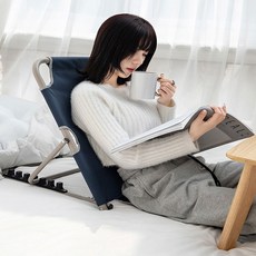 6단조절 접이식 등받이 의자 좌식의자, 네이비 등받이