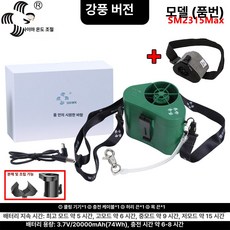 다온 허리선풍기 클립 허리 대용량 휴대용 등풍기, 그린 1 20000mAh 가방 포함