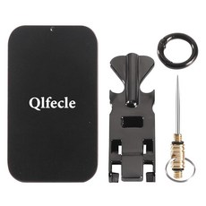 티타늄 이쑤시개 금속 이쑤시개 병따개 스테인리스 스틸 멀티 툴 캔 오프너 바 도구 병따개 코르크 스크류 레스토랑 여행 가정 및 실외용 (로즈 골드), 블랙 1개