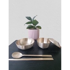 방짜유기 1인 전통 단반상기 밥그릇 국그릇 뚜껑 3p, 주발+주발뚜껑+대접+수저+젓가락6p, 1세트