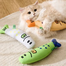 크레용펫 고양이 캣닢 쿠션 캣닙 애착 물고기 인형 3개세트