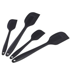 Amazon 베이직 직사각형 스패츌러 세트 스틱내열실리콘(소2개 대2개) 블랙 4개 27.9 x 5.8 x 2.5cm (구 브랜드명 Amazon 커머셜)