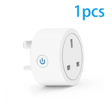 20A Tuya 스마트 소켓 WiFi 영국 플러그 3핀 어댑터 홈 Alexa 음성 제어 에너지 모니터링 타이머 기능 전원, 02 WIFI UK Socket 1 Pcs, 01 영국