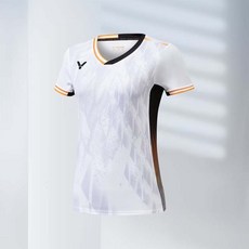VICTOR 羽球運動上衣 透氣速乾比賽隊服 多功能跑步網球訓練服, 白色女上衣,L
