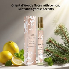 FLATPEA 茉莉麝香淡香水噴霧 10ml 隨身瓶 清新木質調，柑橘、薄荷、絲柏香氣, 1個, 茉莉-麝香噴霧10ml,正常規格