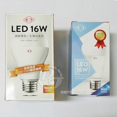 旭光 16W LED燈泡球泡燈 E27接頭, 1個, 暖色