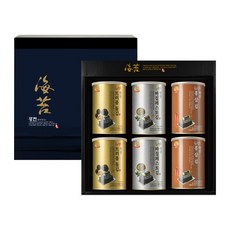 명품 해달음 광천 트러플 아보카도유 홍삼 재래김 도시락캔김 고급 답례품 쇼핑백포함 6캔 선물세트, 1세트