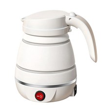 迷你便攜式摺疊電熱水壺, 0.6L-白色【按鍵款】:【110V】美規(USA)