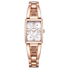 CITIZEN 星辰(KF7-562-21) Wicca 公主系列 台灣限定 太陽能水晶鑲嵌方形淑女腕錶-白面 玫瑰金