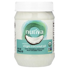 Nutiva 유기농 코코넛 오일 버진 15 fl oz(444 ml) 1팩, 443.603ml, 1개