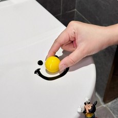 한우리 변기 커버 뚜껑 서랍장 다용도 위생 손잡이 가구 고리 접착식 무타공 붙이는 핸들 깔끔 인테리어 욕실용품, 노랑