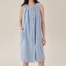 Pogeuni 보들보들 퀄리티 여성 샤워 가운 목욕 타올 수건, 블루, 1개