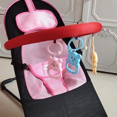 흔들의자 접이식 흔들침대 흔들요람 신생아흔들침대, 신형 음악형+블랙 더블 메쉬+핑크 포함