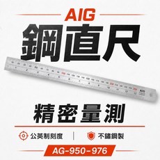 AIG 不鏽鋼直尺, 1個, 2支,150mm英吋mm型號AG-950