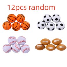 [타임딜] 미니 스폰지 소프트 바디 장난감 스퀴즈 볼 스트레스 해소 축구 농구 야구 럭비 어린이 야외 12 개, [01] 12pcs A, 1개