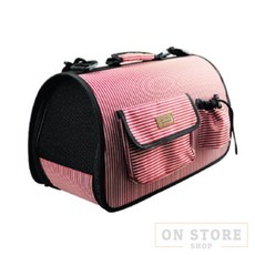[ON디자인] 이동가방 줄무늬핑크 L 애견켄넬