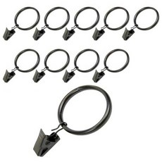민스리빙 커튼집게링 32mm, 블랙, 10개