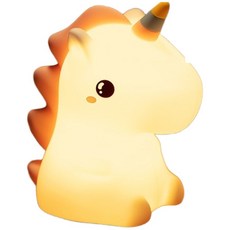 獨角獸造型遙控充電USB LED小夜燈/拍拍燈, 遙控拍拍款-usb充電(氣泡布保護)