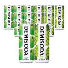 누구나조아 데미소다 250ml 애플 청포도 혼합 12입, 12개