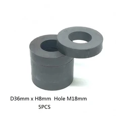 1-10 개/몫 Y30 링 페라이트 자석 직경 21-80mm 강한 검정색 희토류 영구 구멍 7-40mm, 05 5PCS D36x8-18mm