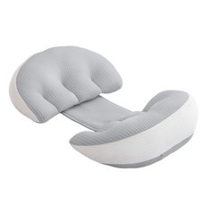 孕婦托腹枕 護腰枕, 孕婦枕天絲透氣款灰色+輔助枕