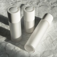 여행용 에어리스 펌핑 용기 샴푸 통 핸드 크림 스킨 로션 펌프 공병, 퓨어 공병 15ml, 2개, 퓨어 공병 15ml 화이트