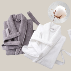 더블어썸 순면 샤워가운, 1개, 그레이, XL