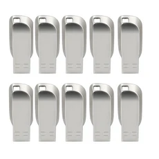 10 개몫 USB 플래시 드라이브 4GB 16GB 금속 펜 Pendrive 32GB 메모리 스틱 맞춤형 선물 2.0, 06 128MB 10PCS, 01 China Mainland, 01 Silver-10PCS
