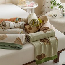 熱銷新品 【多彩選擇】A類夏季竹縴維毛巾被冰絲竹棉紗清涼冷感毯子夏天午睡蓋毯被巾子, 小白,100*150cm嬰兒毛巾被毯