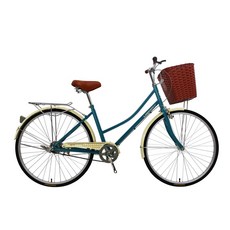 SPORTONE U19 26吋單速文藝小清新菜籃款淑女車, 藍色, 1個