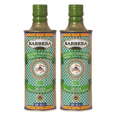 바르베라 시칠리아 엑스트라 버진 올리브 오일 그린 라벨 버전, 2개, 500ml