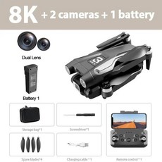 샤오미 Z908 Pro 드론 카메라 8K GPS 접이식 비행형, Black-8K-2S-battery1