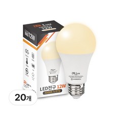닥터룩스 LED 전구 12W, 20개, 전구색