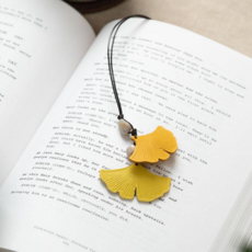 가띠 나뭇잎 책갈피 끈갈피 북마크 비즈 책갈피, 옐로우