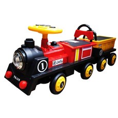 Jolly 電動遙控蒸汽小火車 兒童乘坐玩具, 紅色, 1個